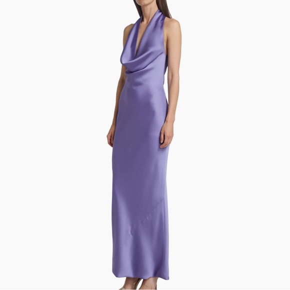 Norma Kamali Bias-Cut Satin Halter Gown - Picture 2 of 6